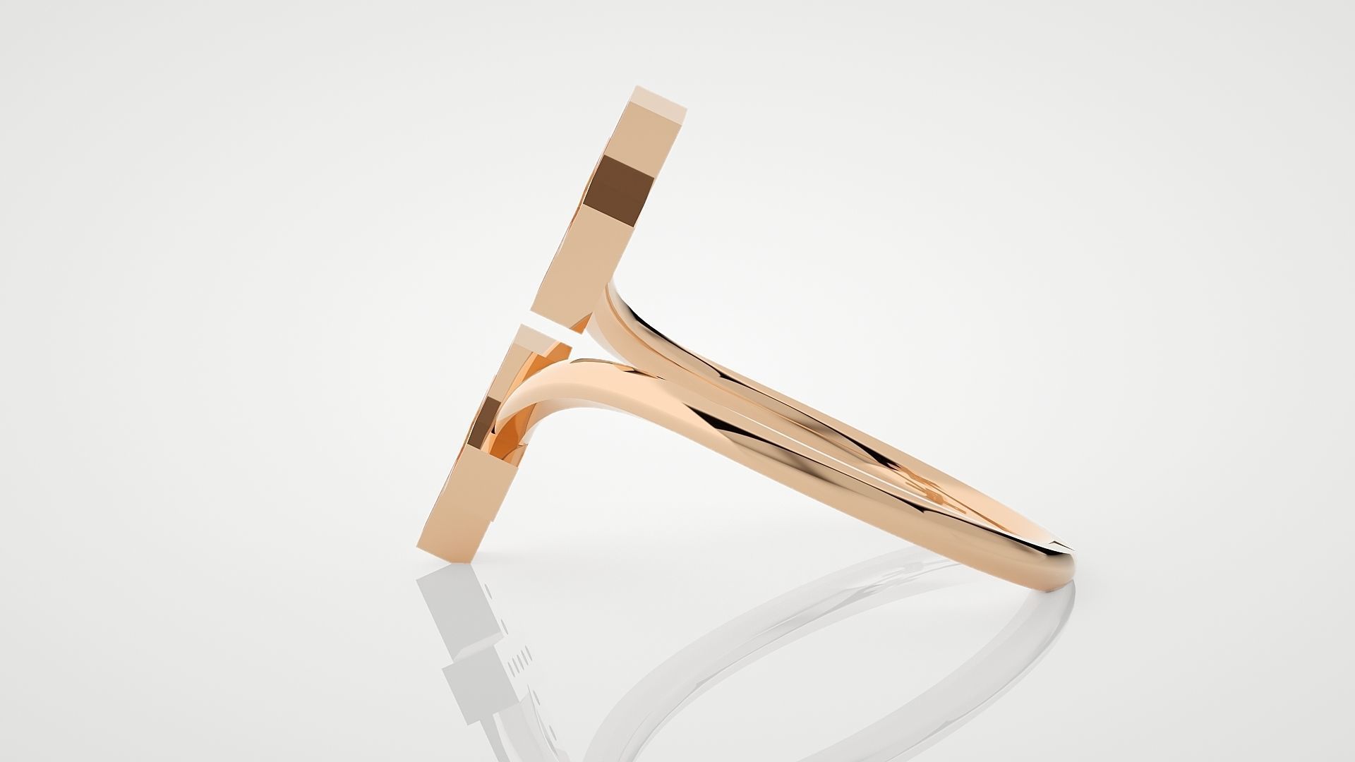 Cross Ultra Light wt minimalist diamond ring 3dm stl renders 3D print model_2