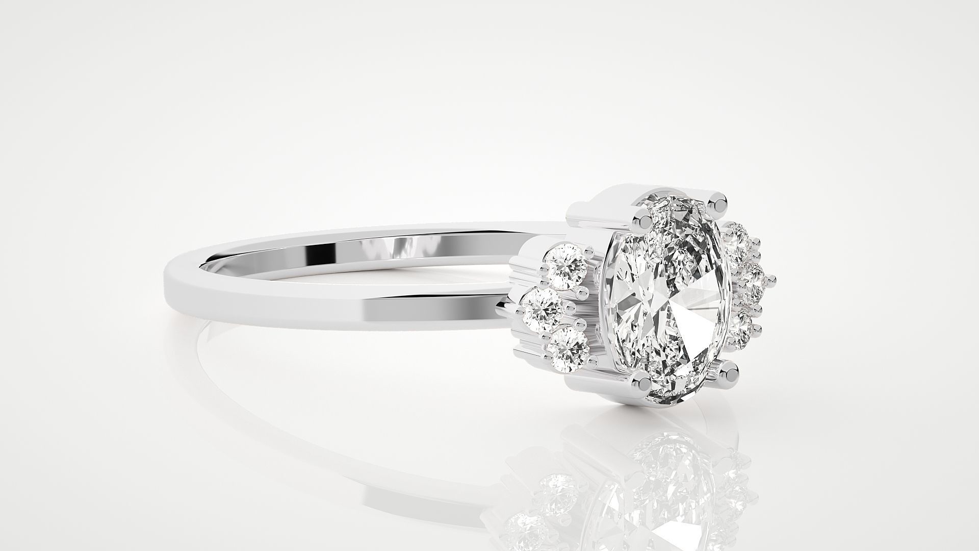 Ultra Light wt minimalist solitaire diamond ring 3dm stl renders 3D print model_5