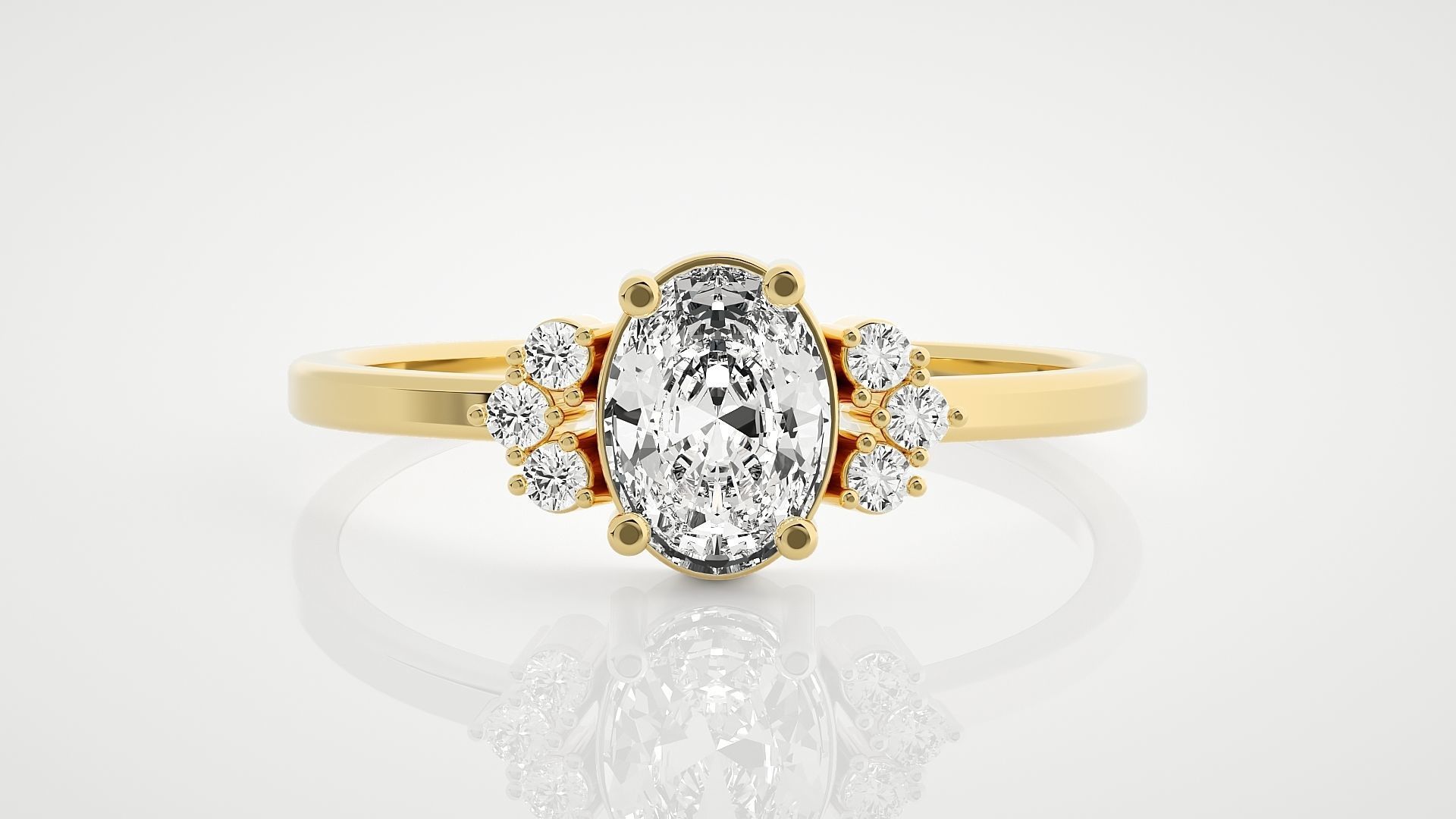 Ultra Light wt minimalist solitaire diamond ring 3dm stl renders 3D print model_7