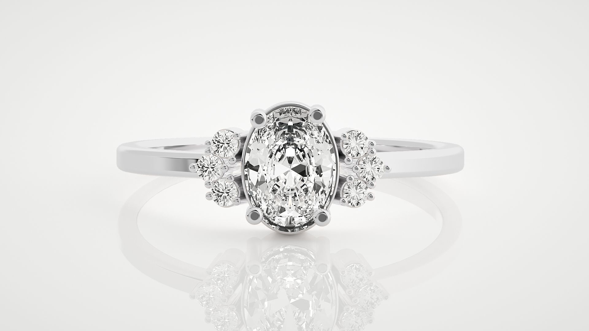 Ultra Light wt minimalist solitaire diamond ring 3dm stl renders 3D print model_3