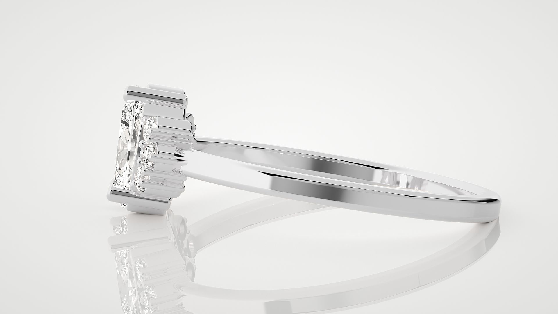 Ultra Light wt minimalist solitaire diamond ring 3dm stl renders 3D print model_6