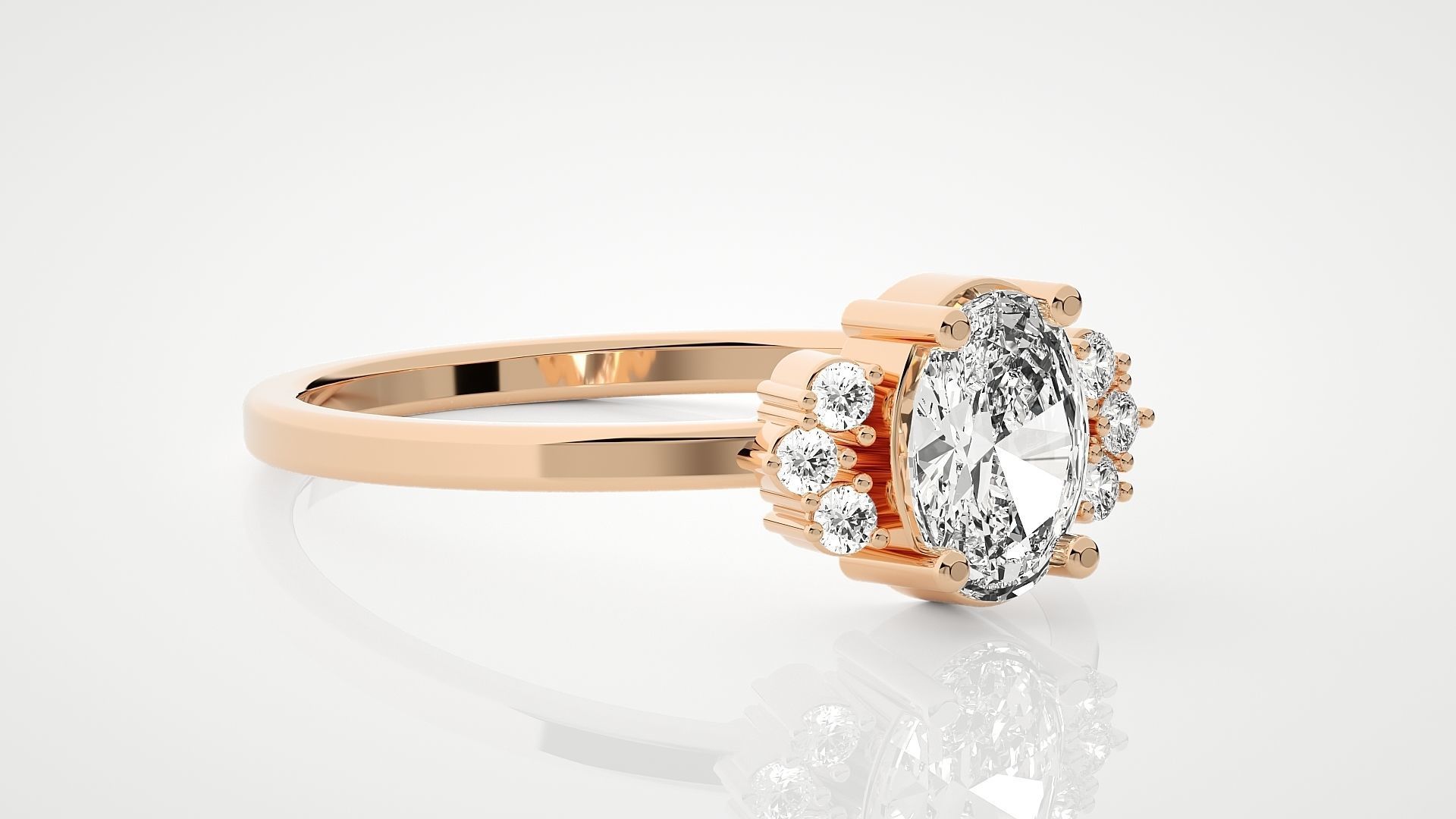 Ultra Light wt minimalist solitaire diamond ring 3dm stl renders 3D print model_1