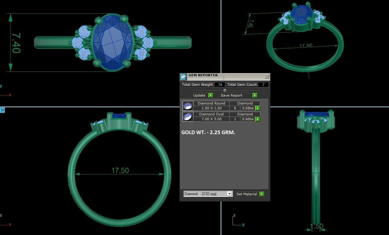 Ultra Light wt minimalist solitaire diamond ring 3dm stl renders 3D print model_4