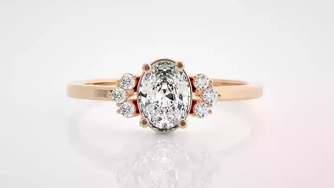 Ultra Light wt minimalist solitaire diamond ring 3dm stl renders