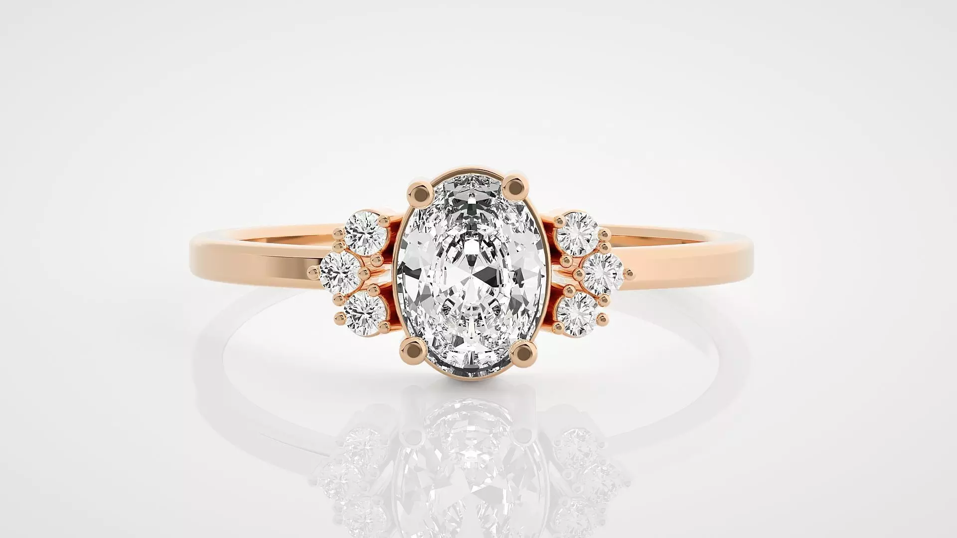 Ultra Light wt minimalist solitaire diamond ring 3dm stl renders 3D print model_0