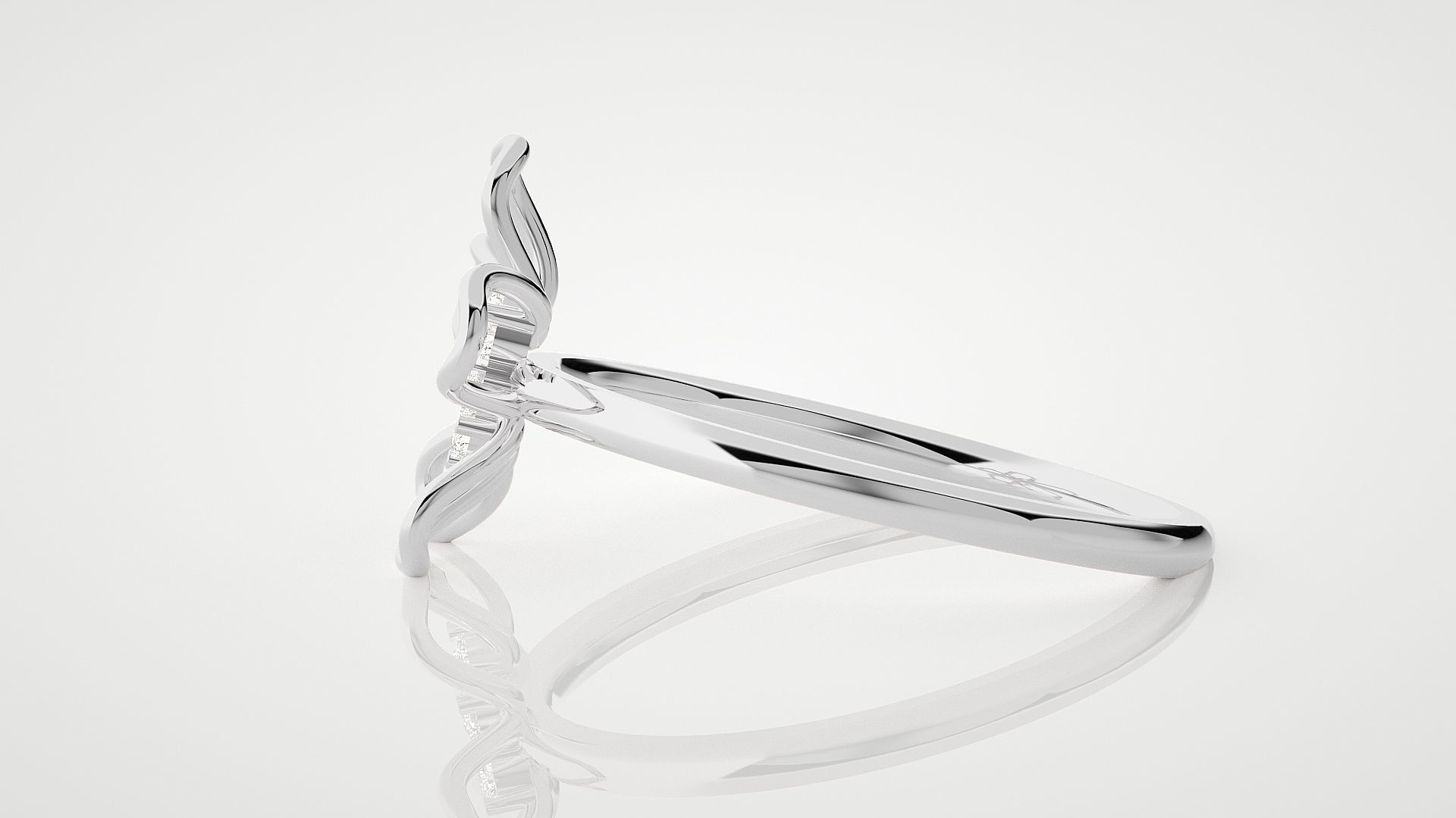 Flower Ultra Light wt minimalist diamond ring 3dm stl renders 3D print model_6