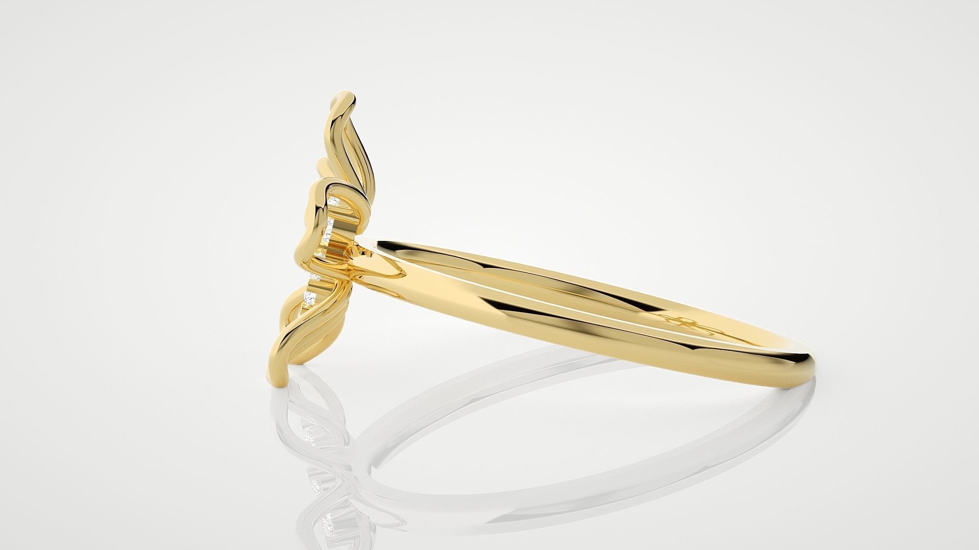 Flower Ultra Light wt minimalist diamond ring 3dm stl renders 3D print model_9