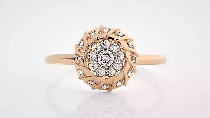 Flower Buds Ultra Light wt minimalist diamond ring 3dm stl 3D print model