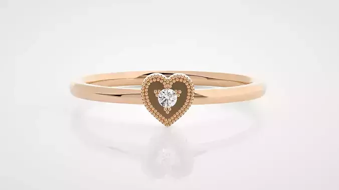 Heart Love Valentine Ultra Light wt minimalist diamond ring 3dm