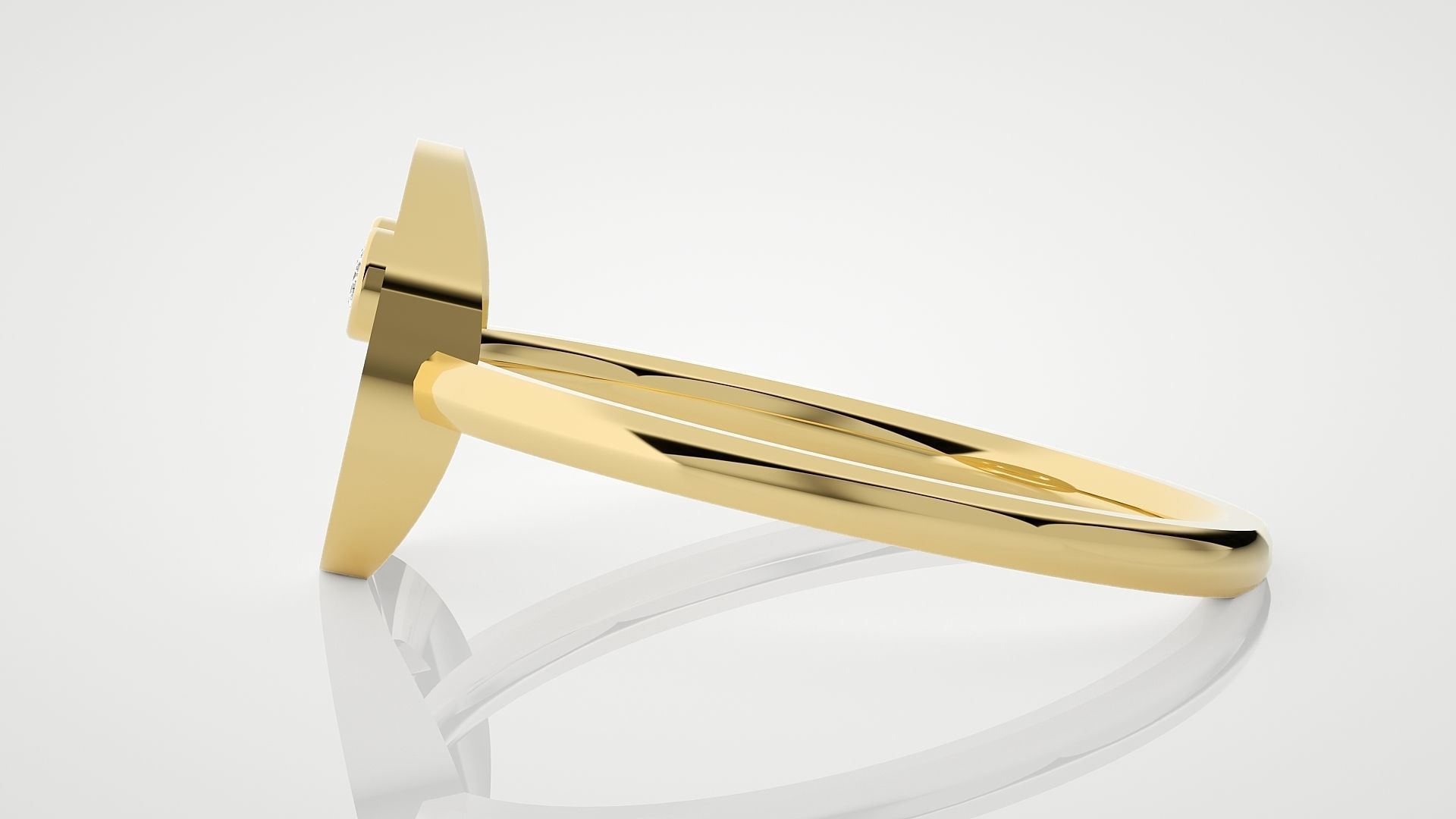 Emoji Ultra Light wt minimalist diamond ring 3dm stl renders 3D print model_9