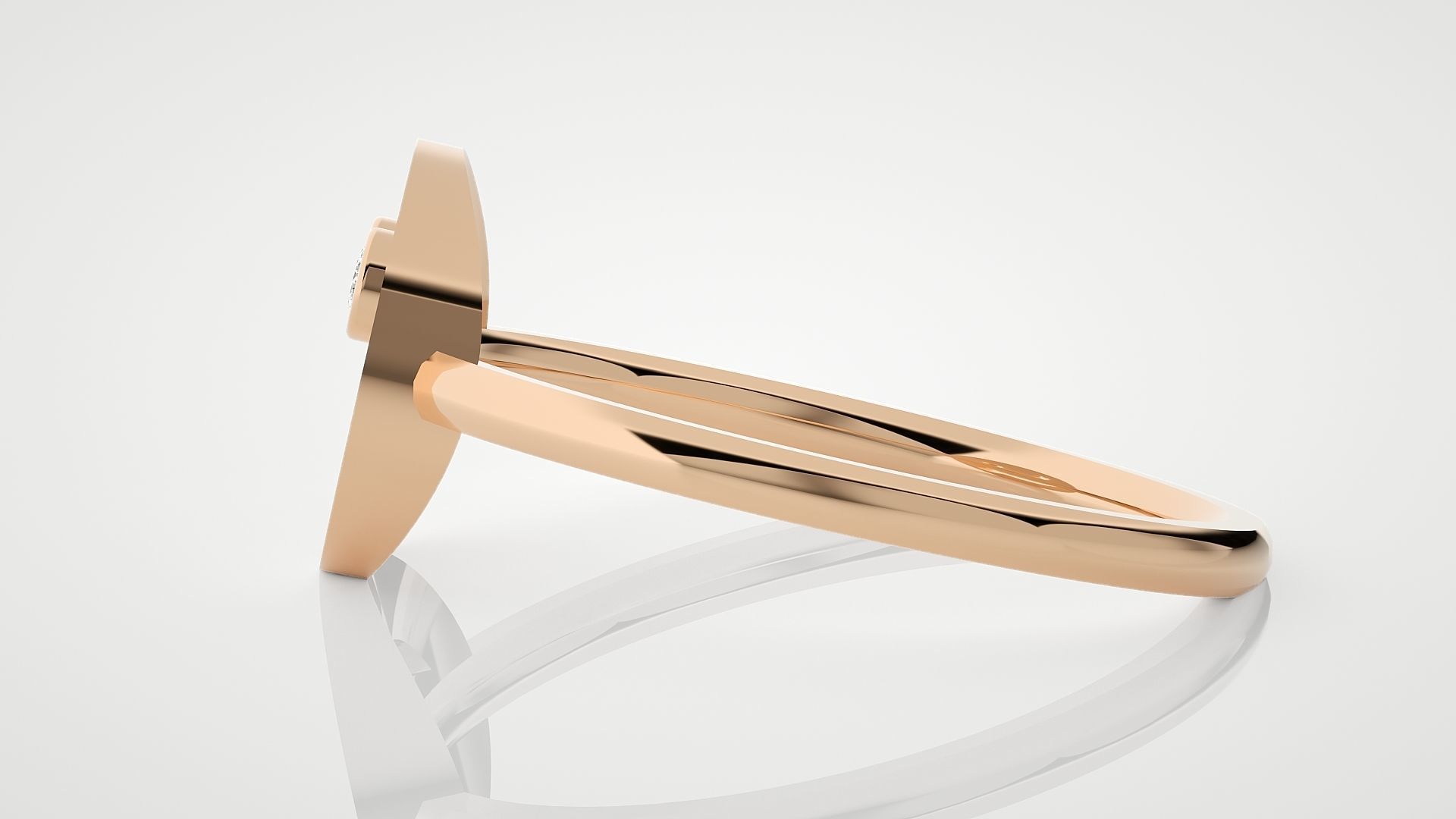 Emoji Ultra Light wt minimalist diamond ring 3dm stl renders 3D print model_2