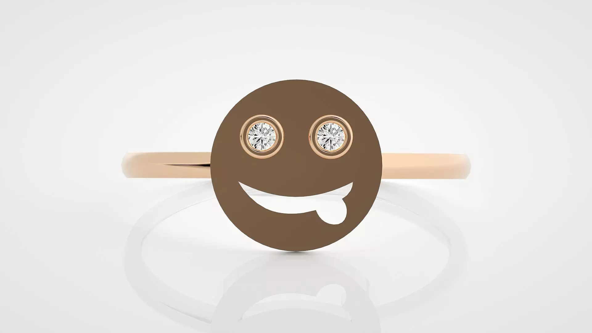 Emoji Ultra Light wt minimalist diamond ring 3dm stl renders 3D print model_0