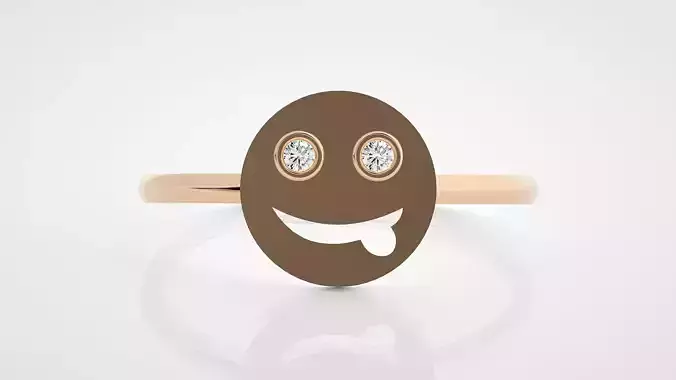 Emoji Ultra Light wt minimalist diamond ring 3dm stl renders 3D print model
