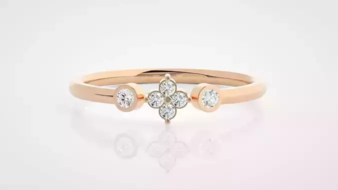 Ultra Light wt minimalist diamond ring 3dm stl renders details