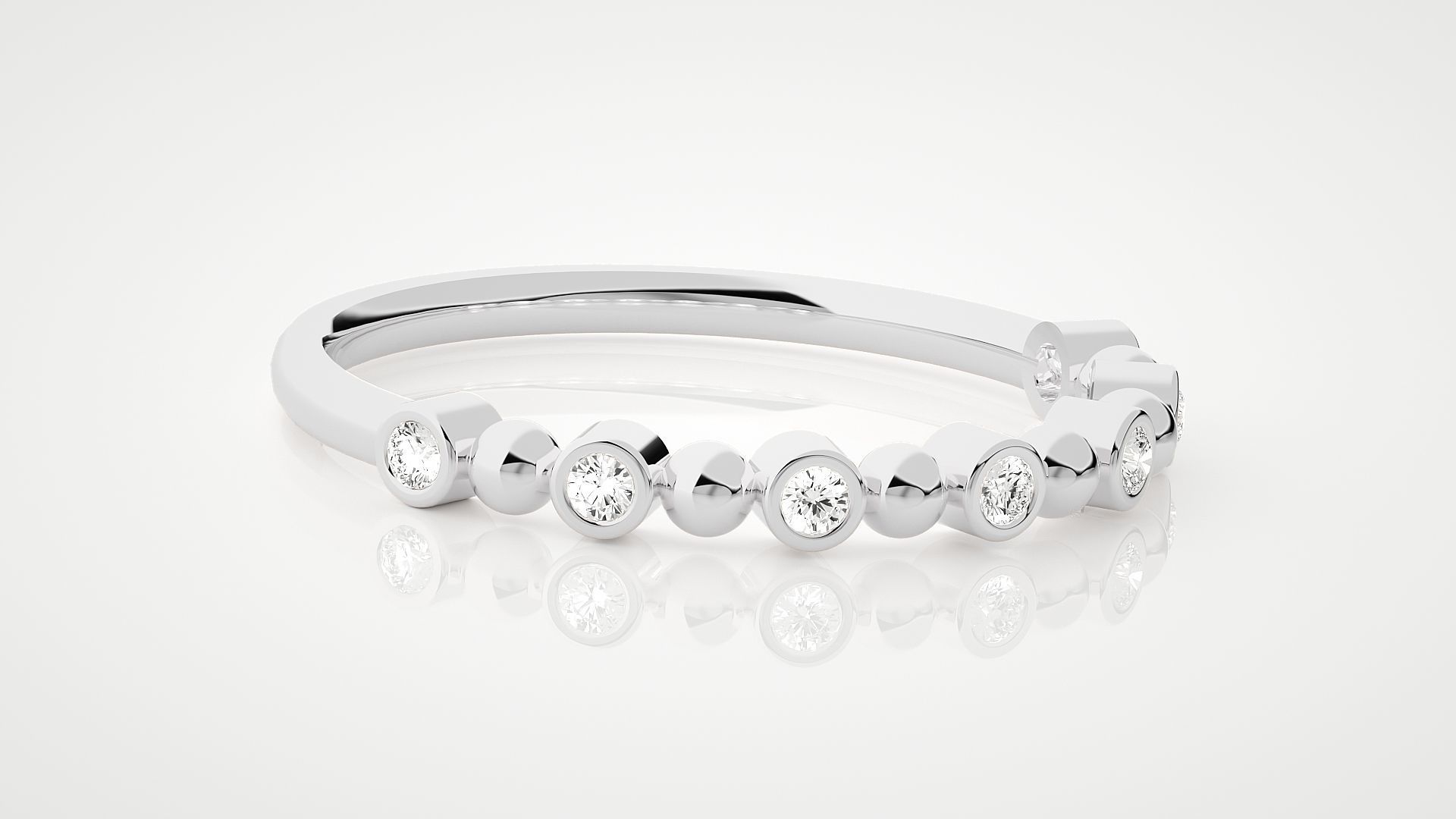 Beads Ultra Light wt minimalist diamond ring 3dm stl renders 3D print model_5