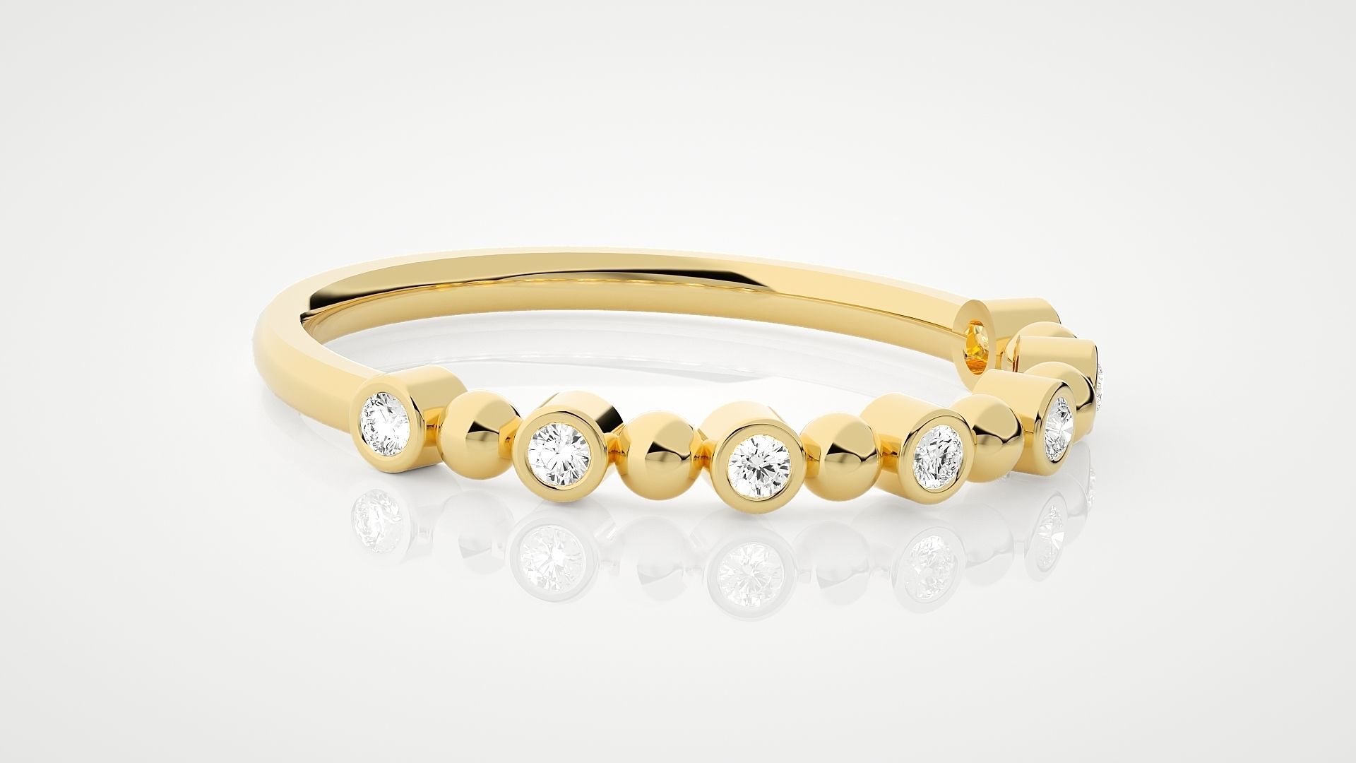 Beads Ultra Light wt minimalist diamond ring 3dm stl renders 3D print model_8