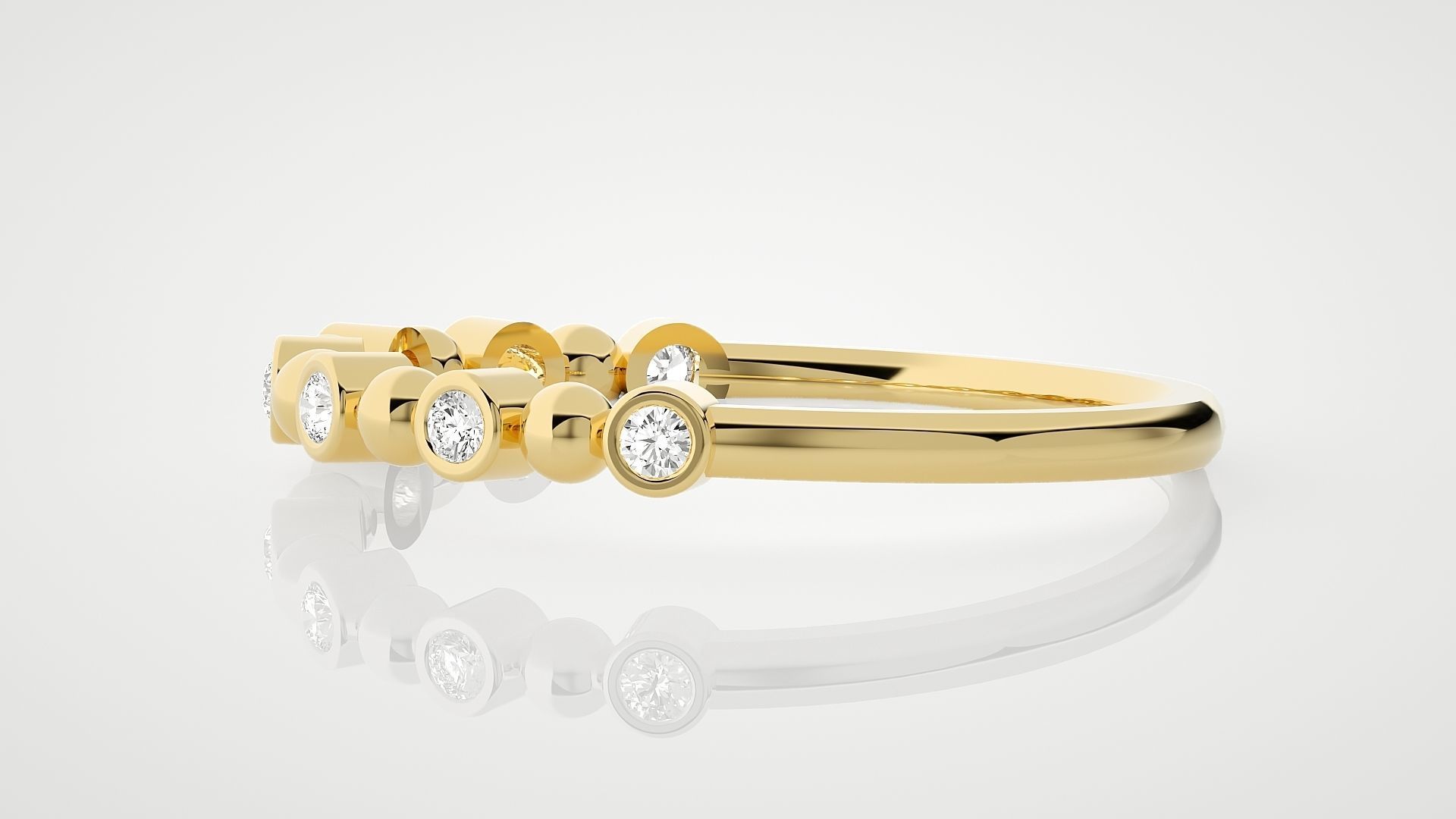 Beads Ultra Light wt minimalist diamond ring 3dm stl renders 3D print model_9