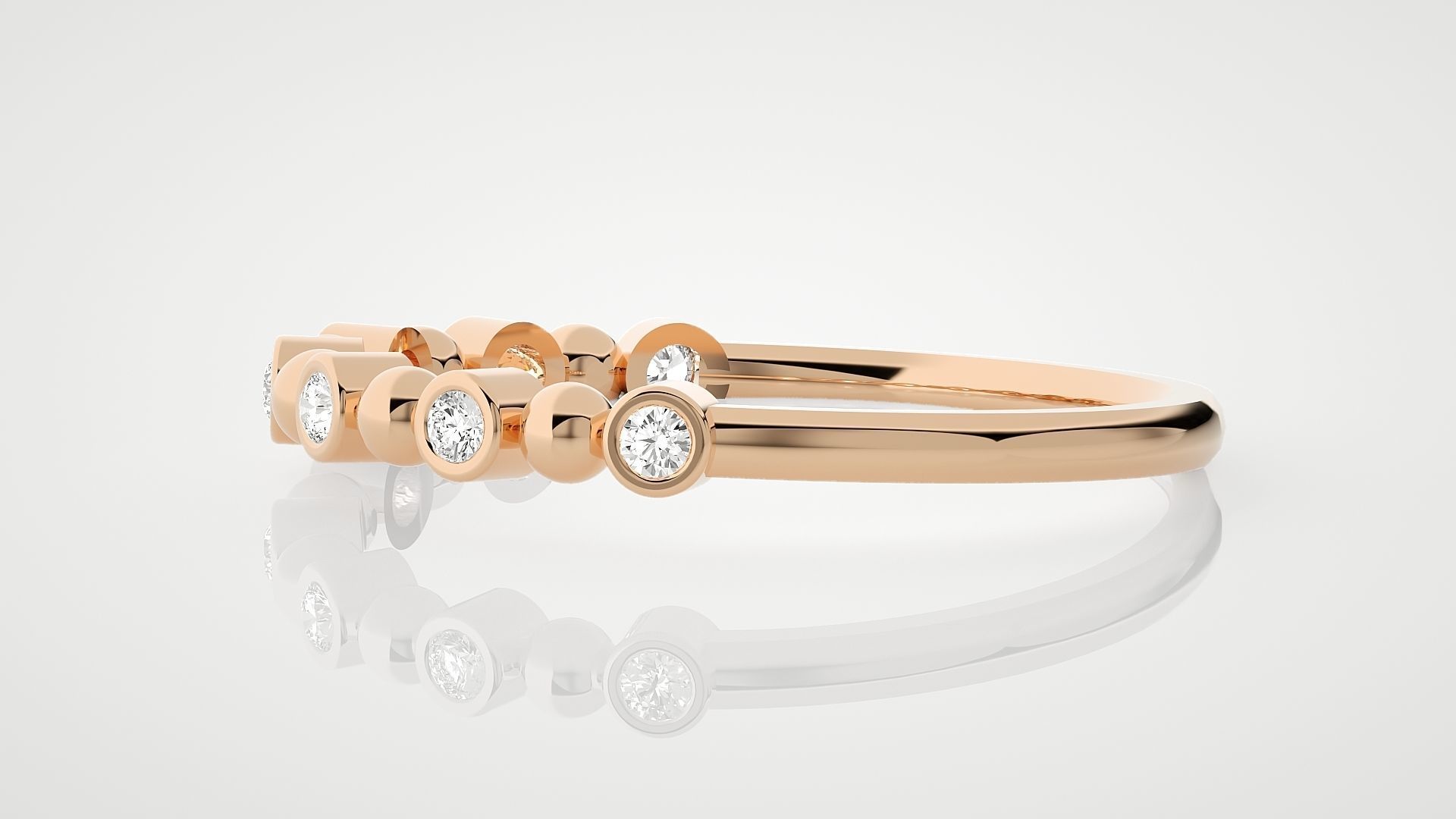 Beads Ultra Light wt minimalist diamond ring 3dm stl renders 3D print model_2