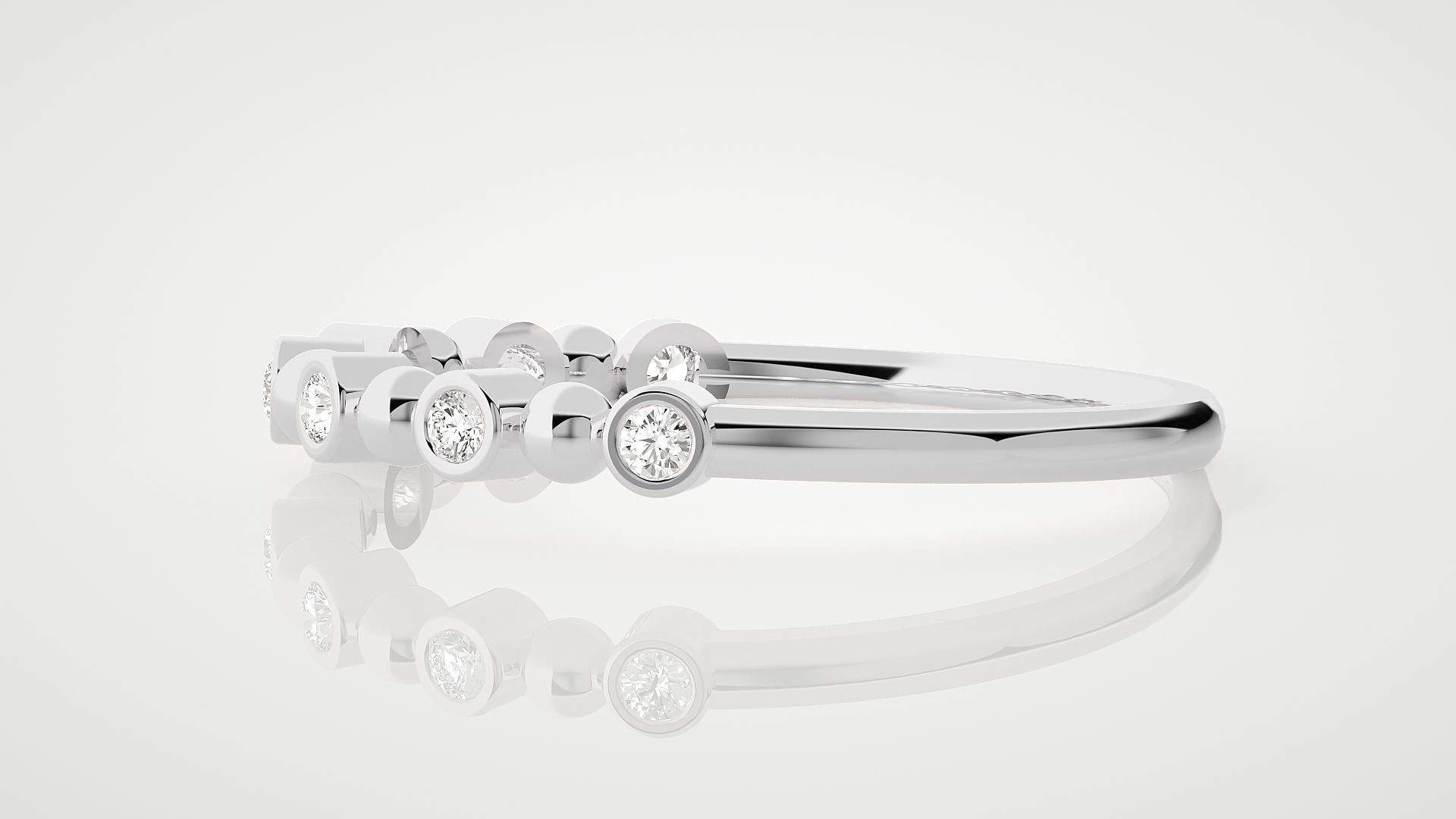 Beads Ultra Light wt minimalist diamond ring 3dm stl renders 3D print model_6