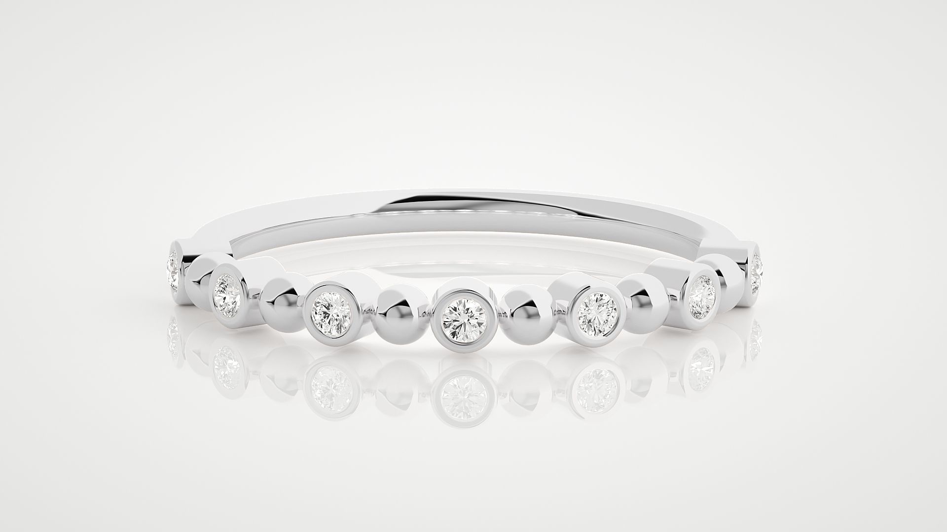 Beads Ultra Light wt minimalist diamond ring 3dm stl renders 3D print model_3