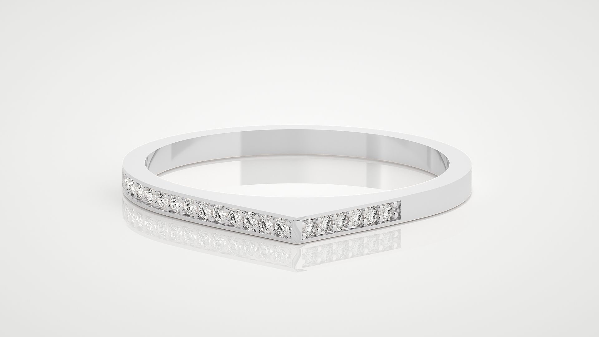 Ultra Light wt minimalist diamond band ring 3dm stl renders 3D print model_3