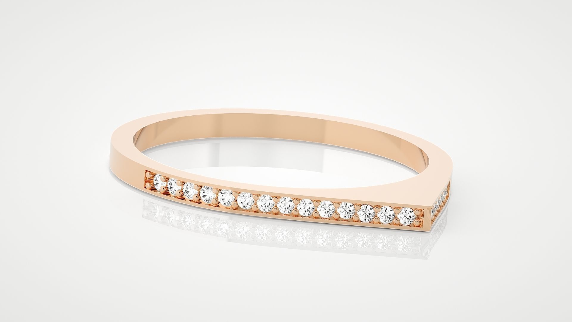 Ultra Light wt minimalist diamond band ring 3dm stl renders 3D print model_1