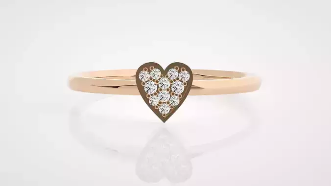 Heart Love Valentine Ultra Light wt minimalist diamond ring 3dm