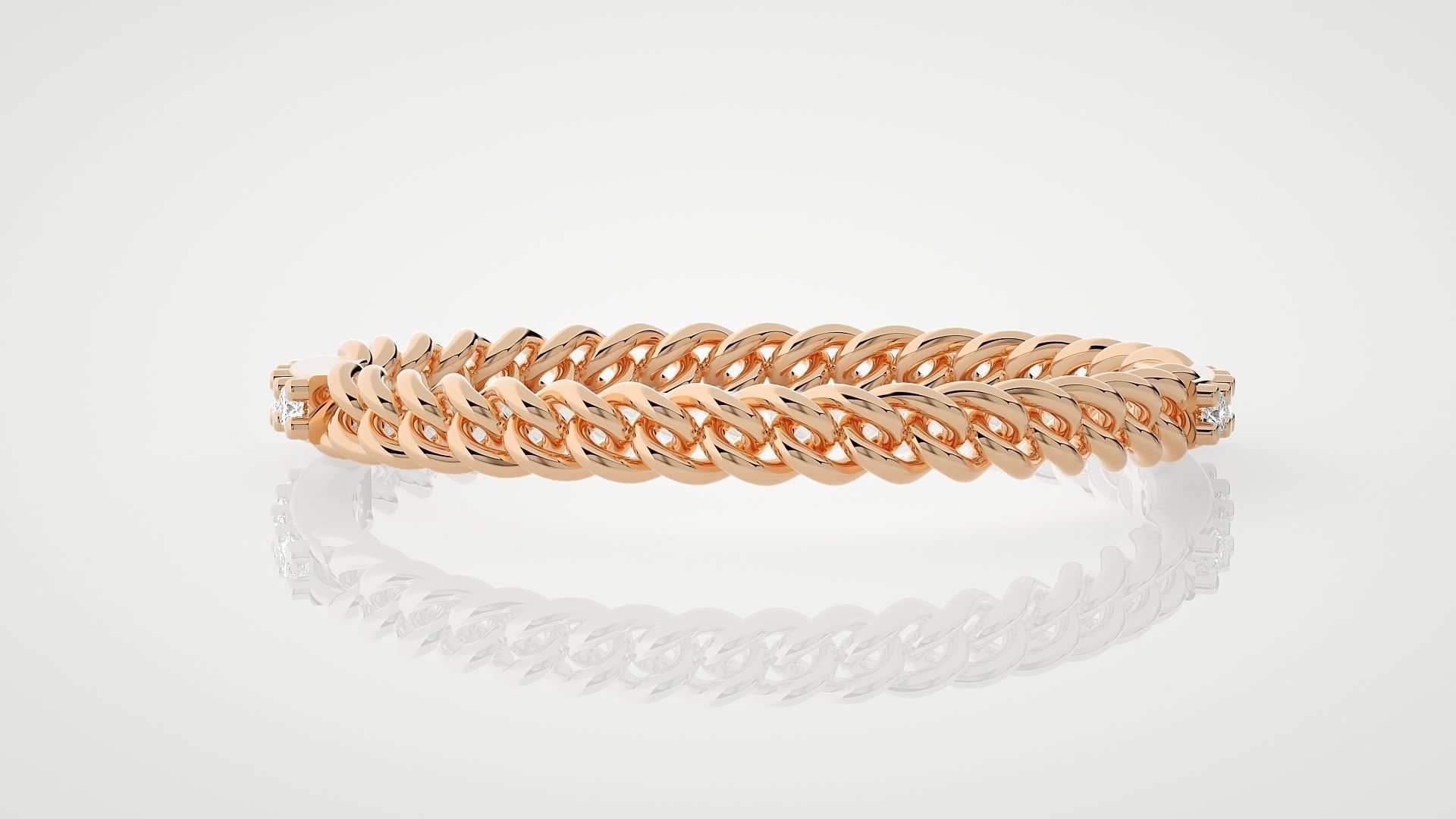 Cuban Chain Ultra Light wt minimalist diamond ring 3dm stl 3D print model_2