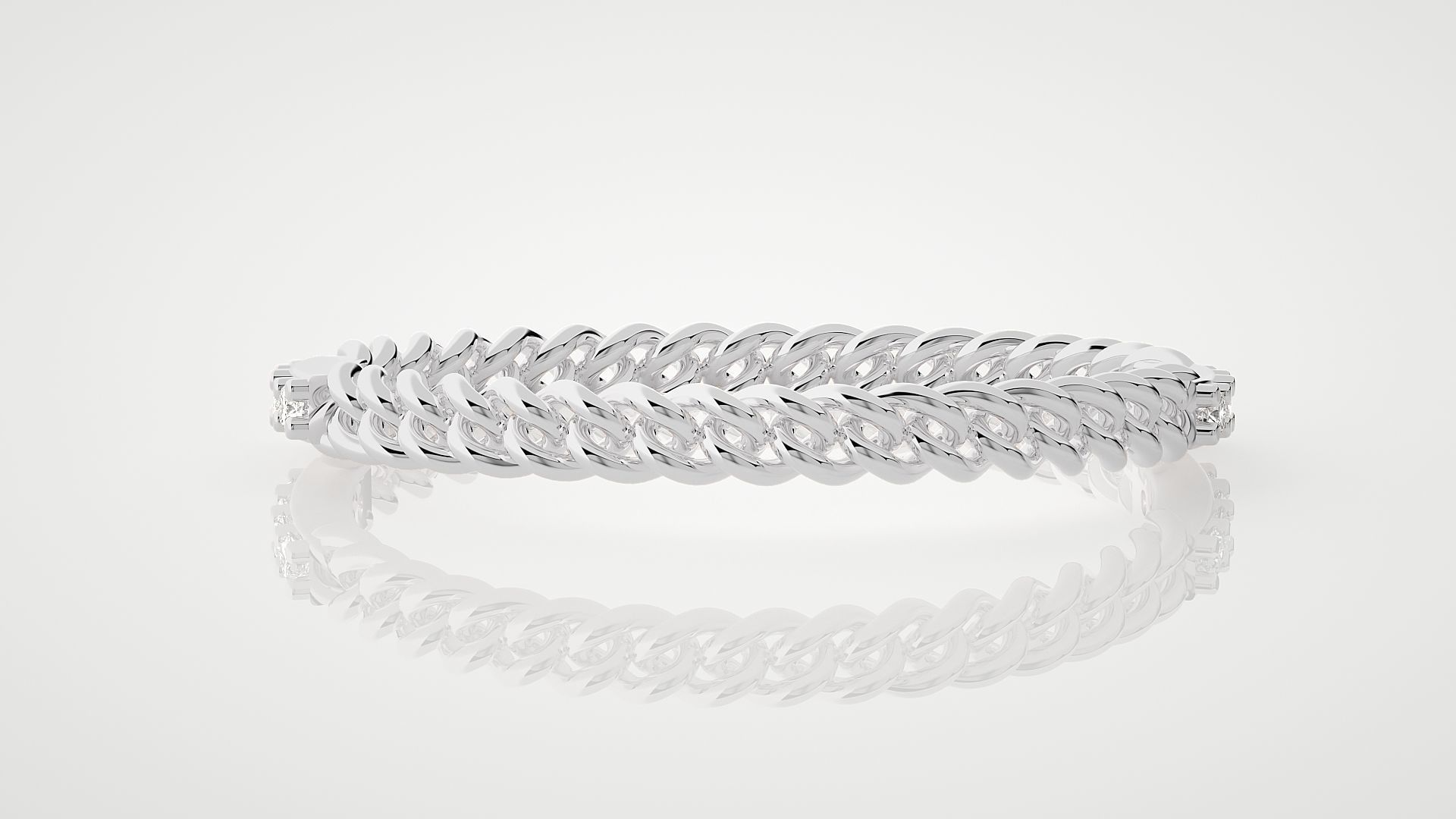 Cuban Chain Ultra Light wt minimalist diamond ring 3dm stl 3D print model_6