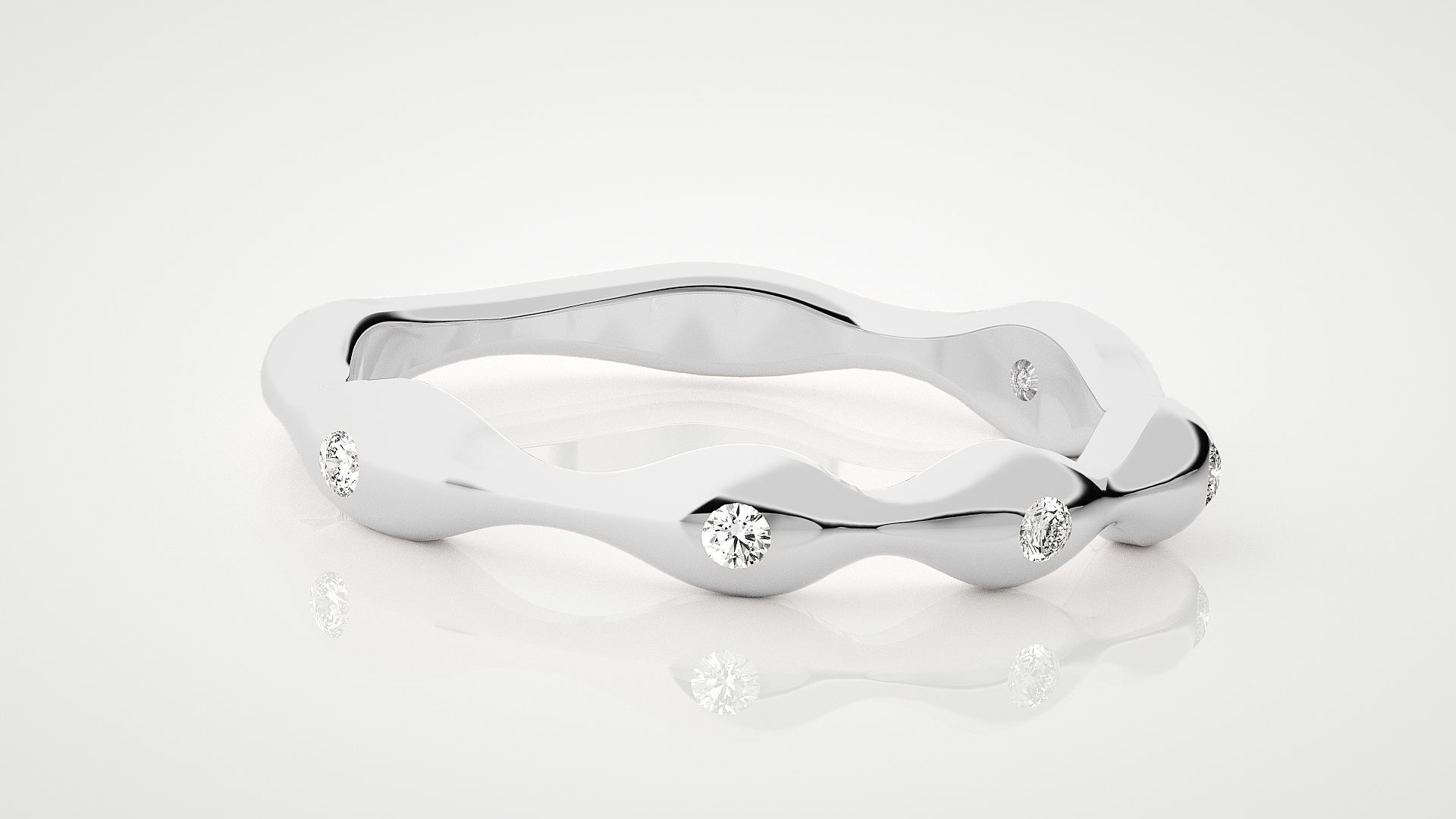 Ultra Light wt minimalist diamond ring 3dm stl renders details 3D print model_5