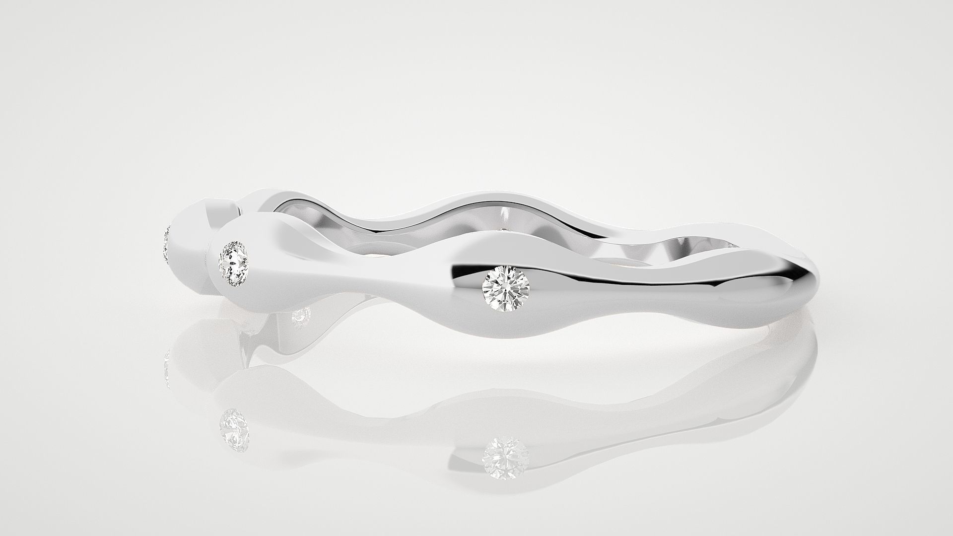 Ultra Light wt minimalist diamond ring 3dm stl renders details 3D print model_6