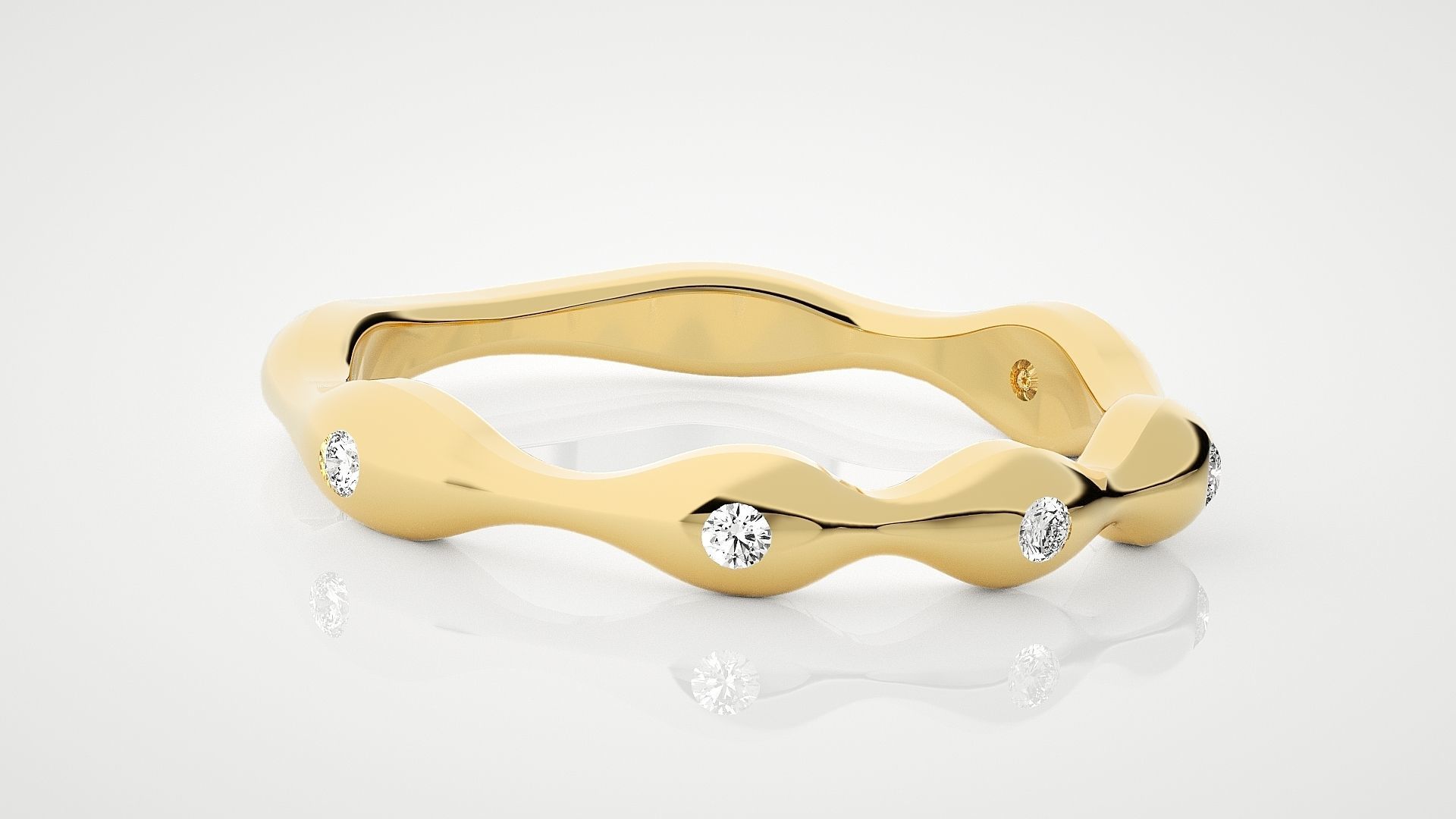 Ultra Light wt minimalist diamond ring 3dm stl renders details 3D print model_8