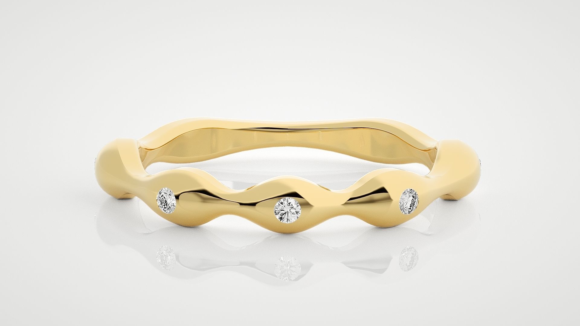 Ultra Light wt minimalist diamond ring 3dm stl renders details 3D print model_7