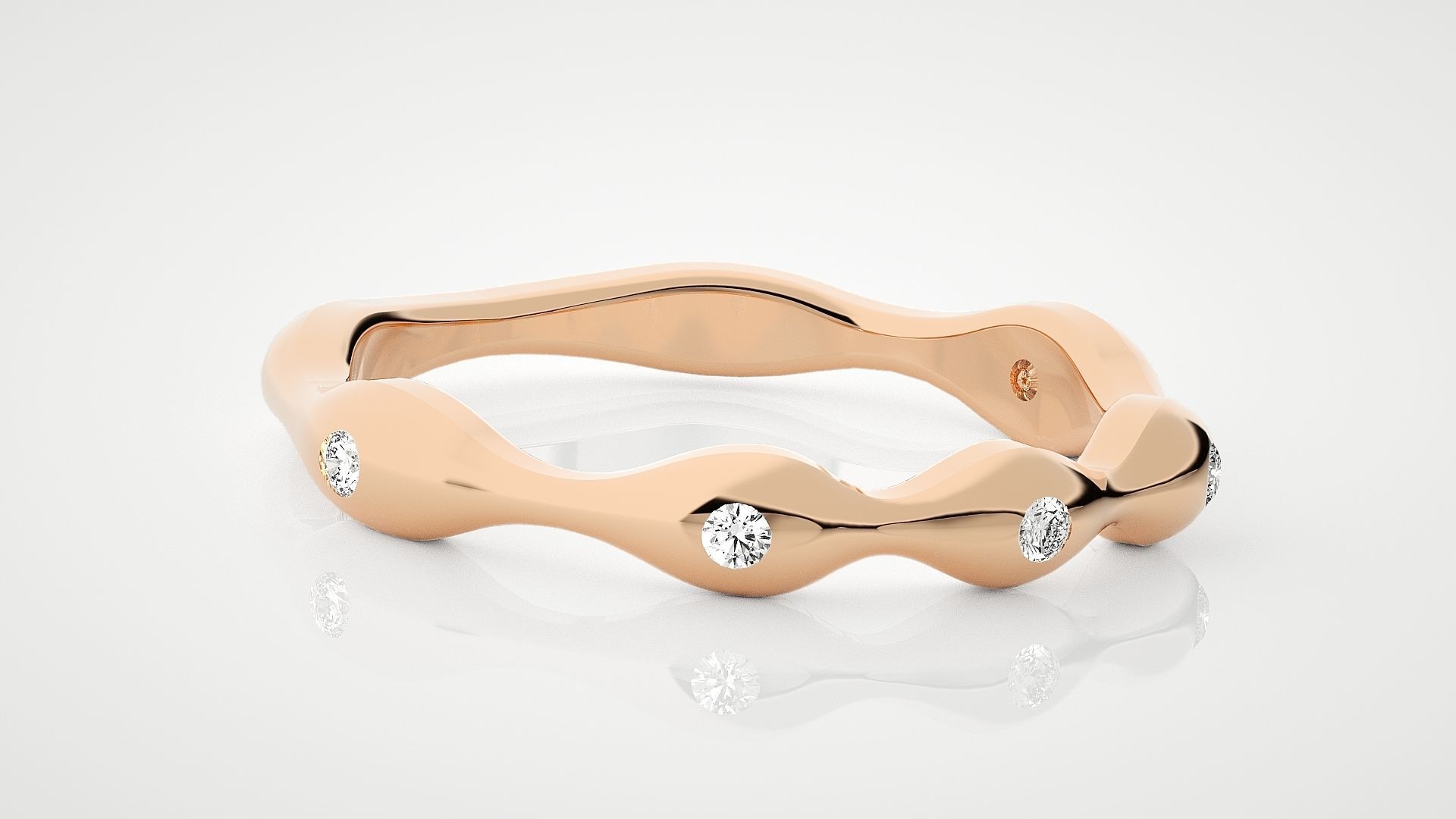 Ultra Light wt minimalist diamond ring 3dm stl renders details 3D print model_1