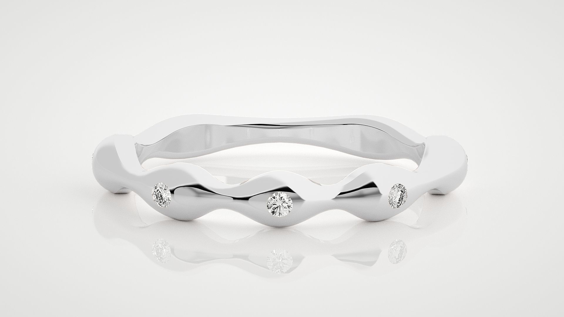 Ultra Light wt minimalist diamond ring 3dm stl renders details 3D print model_3