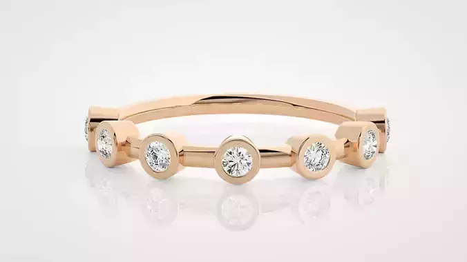 Ultra Light wt minimalist diamond band ring 3dm stl renders