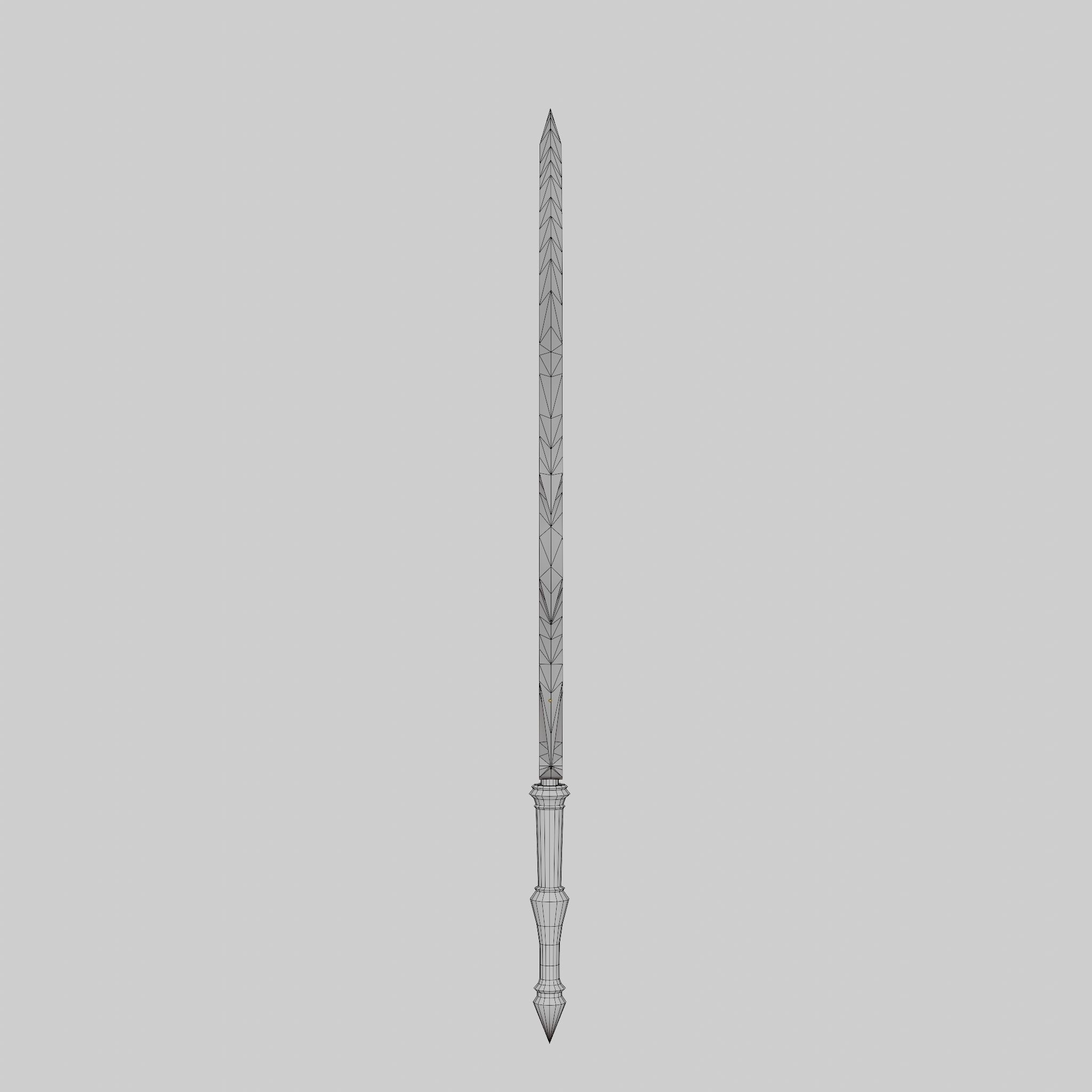 Wounded Sword Emissive Cyan Low-poly 3D model_14