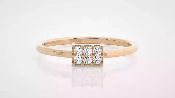 Ultra Light wt minimalist diamond heads ring 3dm stl renders