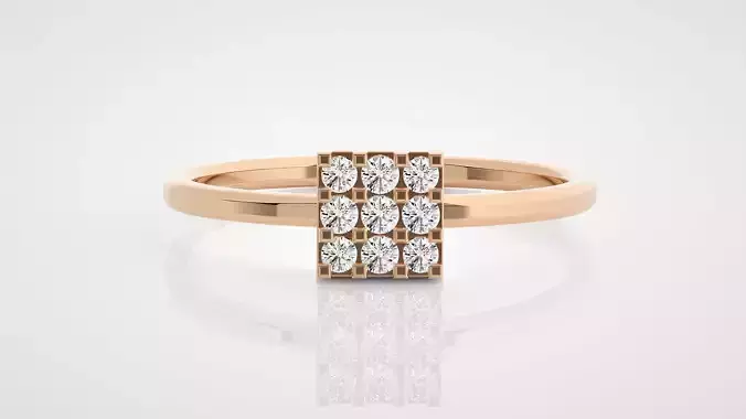 Ultra Light wt minimalist diamond head ring 3dm stl renders