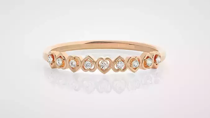 Heart Love valentine Ultra Light wt minimalist diamond ring 3dm