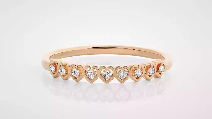 Heart Love valentine Ultra Light wt minimalist diamond ring 3dm