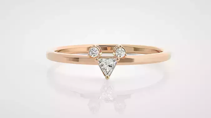 Ultra Light wt minimalist trillion diamond ring 3dm stl renders