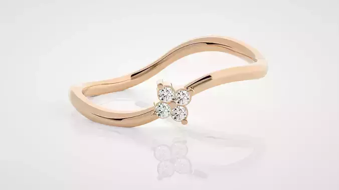 Ultra Light wt minimalist diamond ring 3dm stl renders details