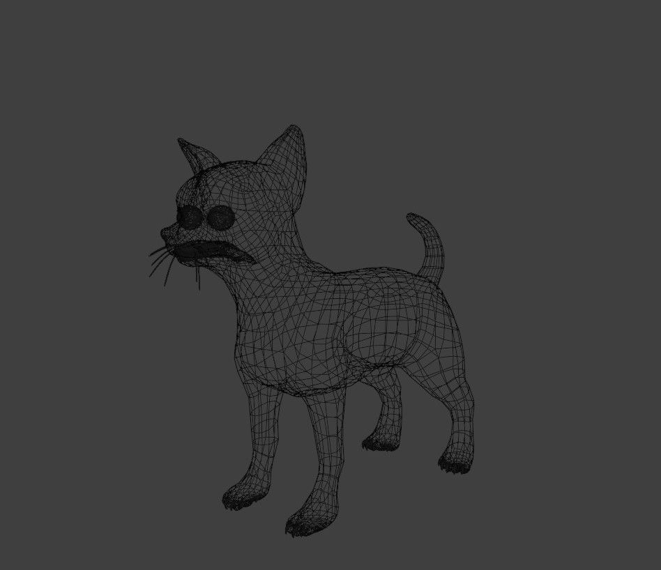 chihuahua dog base mesh 3D model_1