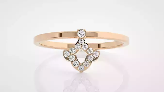 Ultra Light wt minimalist diamond ring 3dm stl renders details
