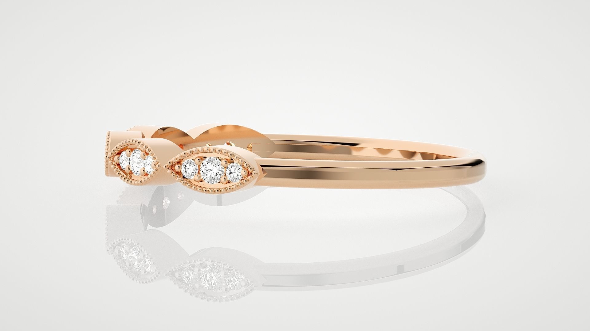 Ultra Light wt minimalist diamond ring 3dm stl renders details 3D print model_2