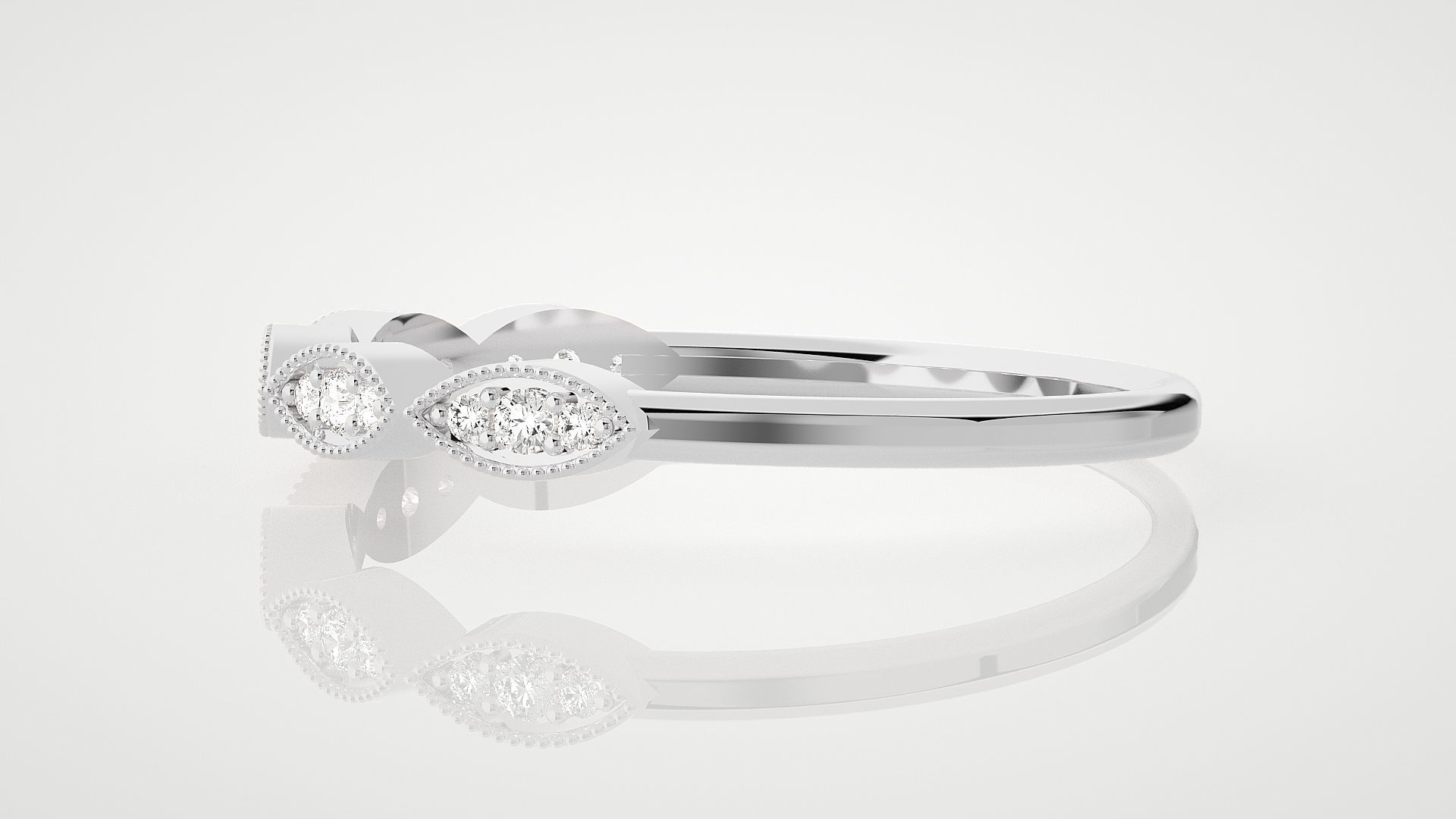 Ultra Light wt minimalist diamond ring 3dm stl renders details 3D print model_6