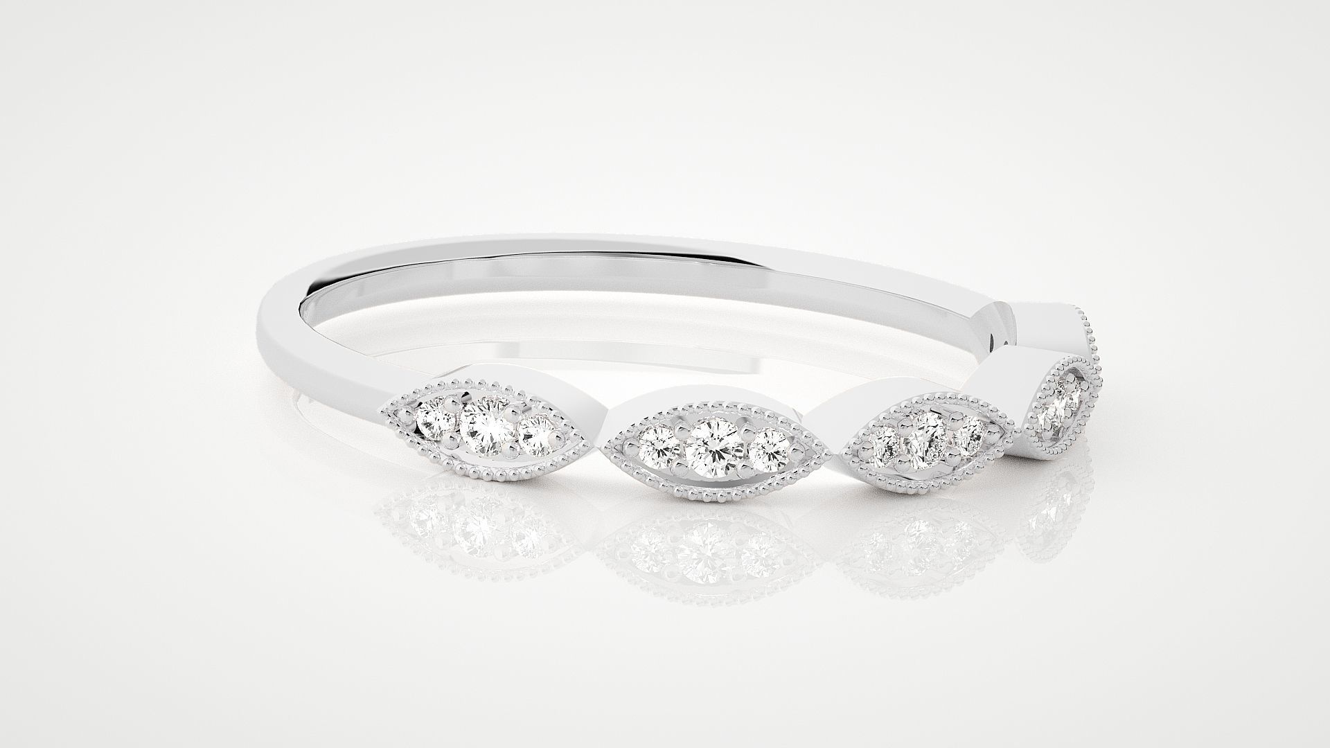 Ultra Light wt minimalist diamond ring 3dm stl renders details 3D print model_5