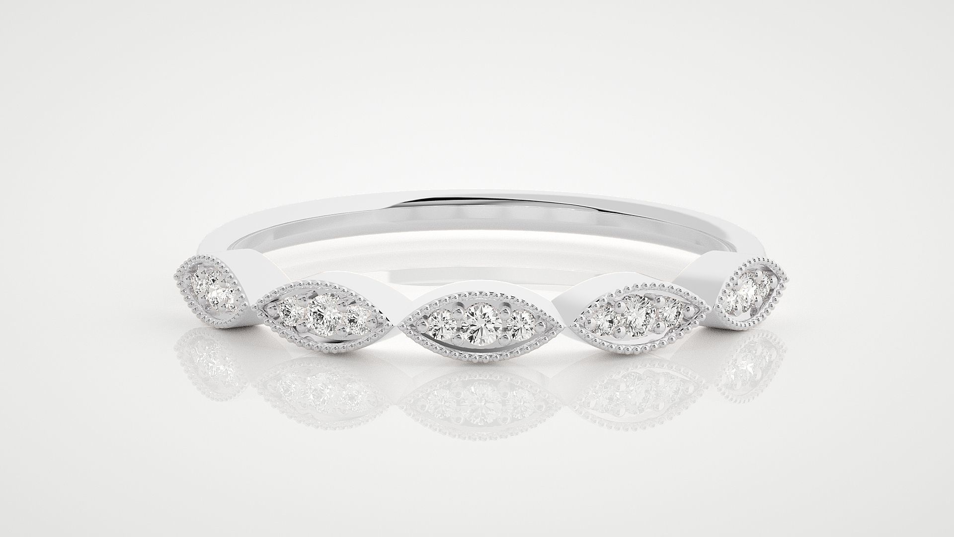 Ultra Light wt minimalist diamond ring 3dm stl renders details 3D print model_4