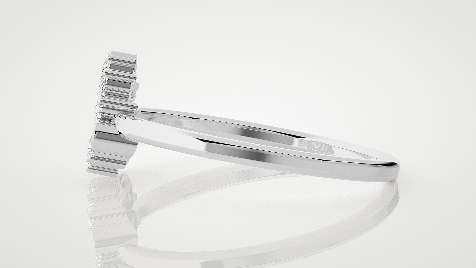 Flower Ultra Light wt minimalist diamond ring 3dm stl renders 3D print model_6